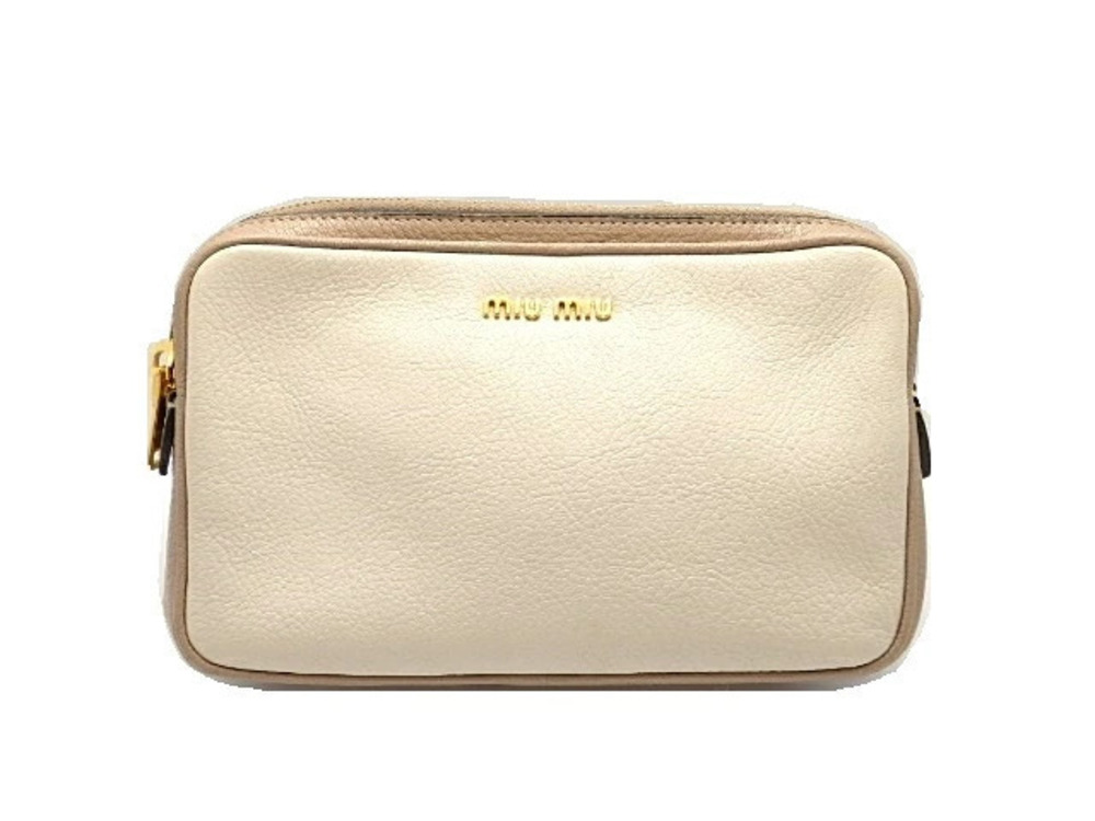 Miu Miu shoulder bag leather pink Beige Cream off white